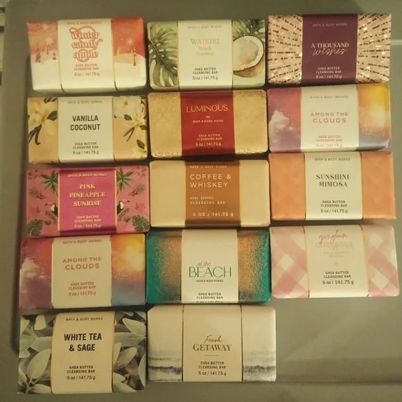 Huge Lot New Limited Edition HTF BBW Shea Butter Jumbo Bar Soaps - Picture 1 of 8
